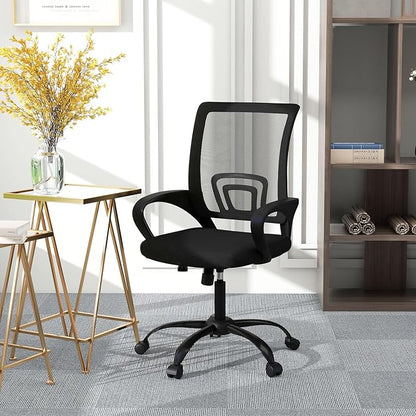 Bonzy Home Ergonomic Office Chairs Set of 2, Rolling Conference Room Chairs with Wheel, Mesh Computer Desk Chair with 360° Swivel, Height Adjustable, 2 Pack