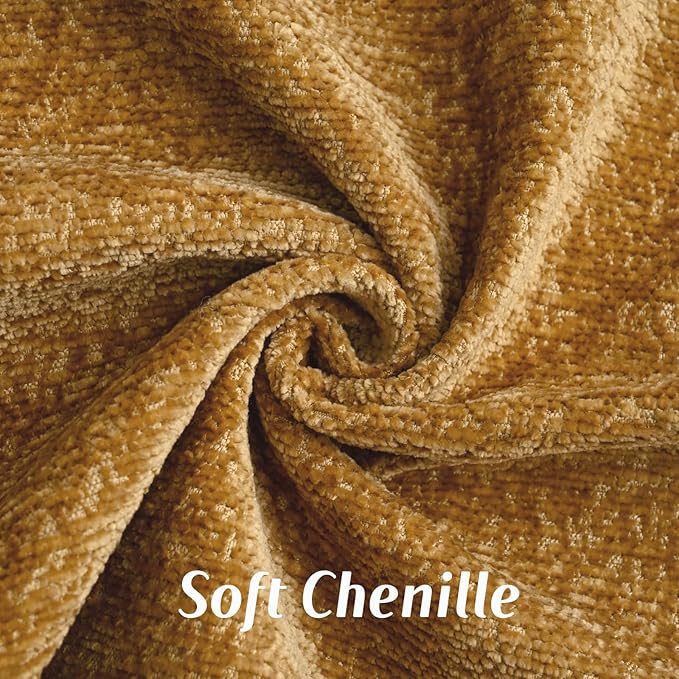 FUTEI Tobacco Chenille Throw Pillow Covers 16x16 Inch Set of 2,Soft Cozy Bound Edge Design Cushion Case,Home Decor for Couch Bed Living Room