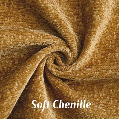 FUTEI Tobacco Chenille Throw Pillow Covers 26x26 Inch Set of 2,Soft Cozy Bound Edge Design Euro Pillow Sham,Home Decor for Couch Bed Living Room