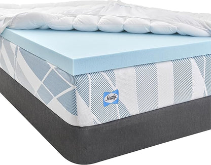 Sealy Dreamlife 3” Gel Memory Foam Twin Mattress Topper with 1” Quilted Cooling Cover, SealyComfort Gel Foam, SealyCool Poly Blend Cover
