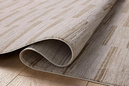 Loloi Amber Lewis Cali Collection CIL-04 Ivory/Tobacco 2'-7" x 8'-0", .25" Pile Height, Runner Rug