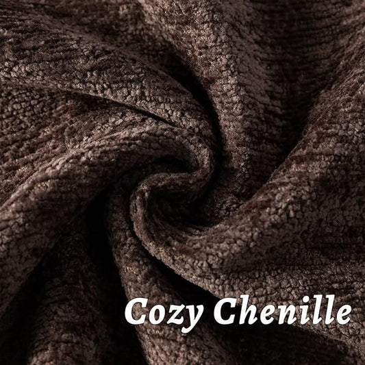 Brown Decorative Throw Pillow Covers 18x18 Inch Set of 2 Cozy Soild Chenille Cushion Cases Soft Textured Square Couch Pillows Cover Boho Accent Farmhouse Pillowcases for Sofa Bed
