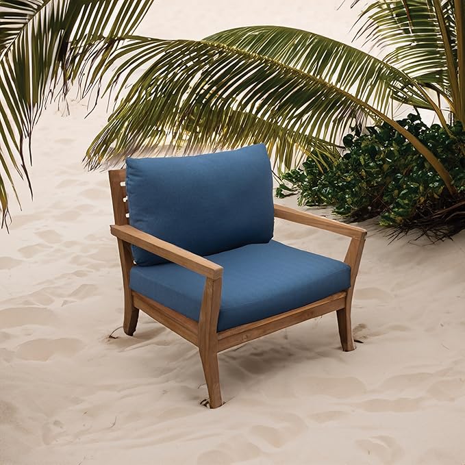 Tommy Bahama Deep Seating Lounge Cushion, 24" X 24" X 4", Bamboo Bay Cobalt
