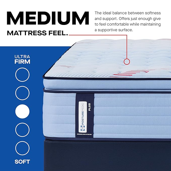 Sealy Posturepedic® Plus Glenshaw 15" Medium Pillowtop Innerspring Mattress - Twin