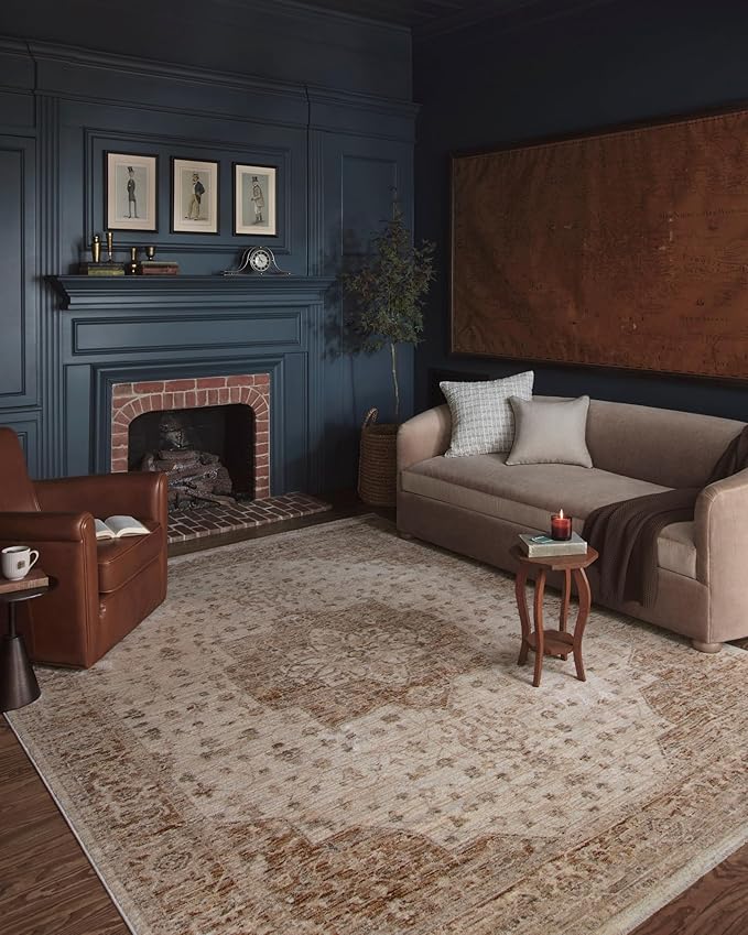 Loloi Magnolia Home by Joanna Gaines Junie Collection JUE-04 Natural/Clay 9'-6" x 13', .38" Pile Height, Area Rug