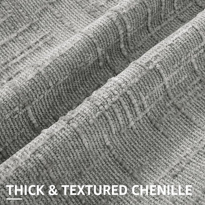 decorUhome Neutral Grey Chenille Throw Pillow Covers 22x22 Set of 2 Thick Textured Slubby Couch Pillow Covers Farmhouse Accent Modern Neutral Decorative Pillow Cases for Bed Sofa Living Room