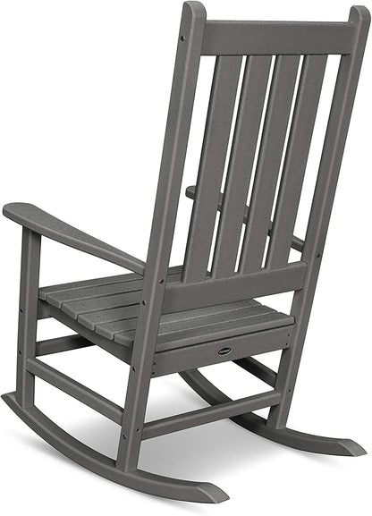 POLYWOOD Vineyard Porch Rocking Chair - Slate Grey - Heavy Duty HDPE Outdoor Rocker for Patio, Deck & Front Porch - Classic American Made Furniture
