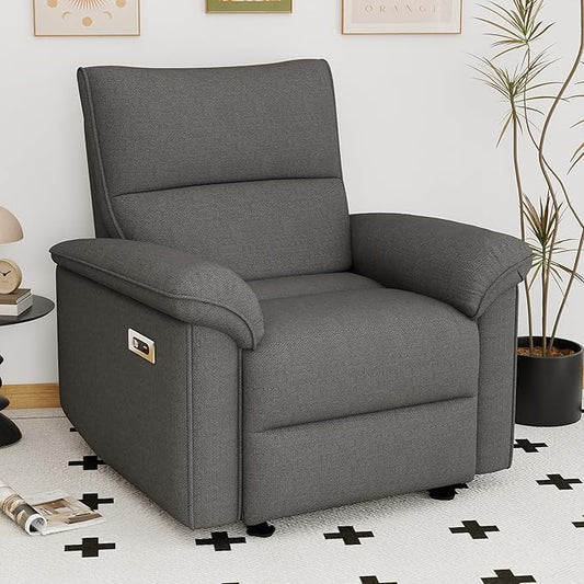 Power Lazy Boy Recliner Chair, Zero Wall Hugger Nursing Recliner for Living Room with USB Port, Lazy Recliners Chair for Adults, Reclining Armchair for Small Space/Bedroom/Apartment(Dark Gray)