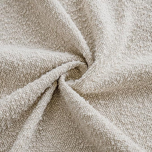 Foindtower Pack of 2, Decorative Textured Boucle Throw Pillow Covers Accent Solid Pillow Cases Cozy Soft Couch Cushion Case for Chair Sofa Bedroom Living Room Home Decor 22 x 22 Inch Ivory Beige