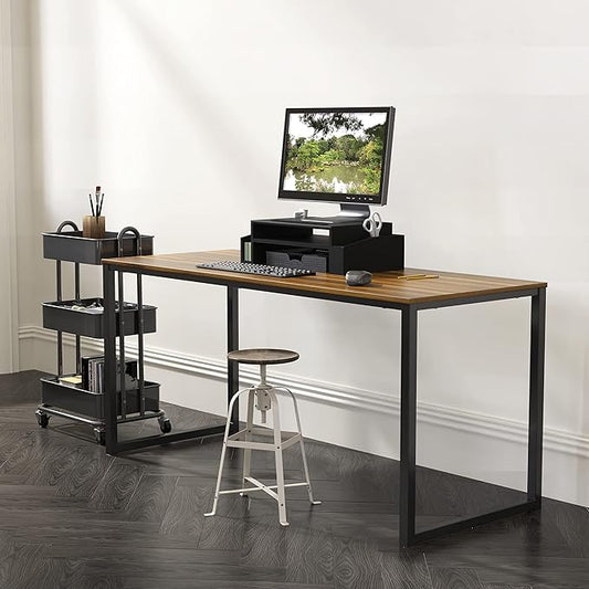 SHW Mission 48-Inch Home Office Computer Desk, Walnut