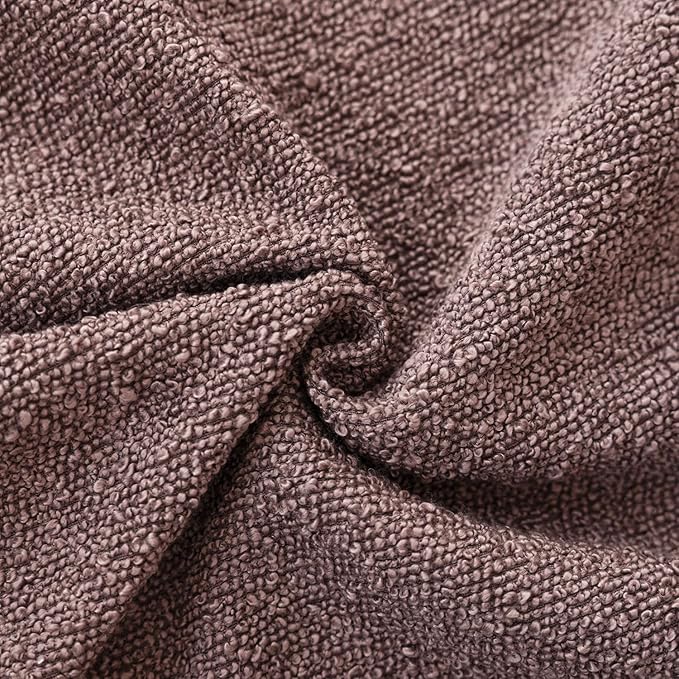Foindtower Pack of 2, Decorative Textured Boucle Throw Pillow Covers Neutral Accent Solid Pillow Cases Cozy Soft Couch Cushion Case for Chair Sofa Bedroom Living Room Home Decor 22x22 Inch Dark purple
