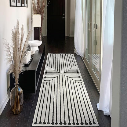 RUGGABLE x Jonathan Adler Machine Washable Modern Area Rug – Inkdrop Black & Ivory 5x7, Stain-Resistant, Non-Slip – Medium Rugs for Living Room, Bedroom, Hallway, Entryway & Office–with Cushioned Pad