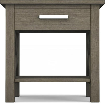 SIMPLIHOME Kitchener SOLID WOOD 21 inch Wide Square Contemporary End Side Table in Farmhouse Grey for the Living Room and Bedroom