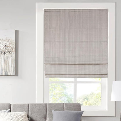 Madison Park Galen Cordless Roman Shade, 39"W x 64"H, Sheen Taupe – Room Darkening, Thermal Insulated, Energy Efficient Window Blind with Subtle Sheen Basketweave Fabric for Privacy