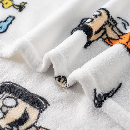 Berkshire Blanket Peanuts® VelvetLoft® Cute Character Snoopy Plush Blanket,Peanuts Stripe Multi,King 90 in x 108 in (Official Peanuts® Product)