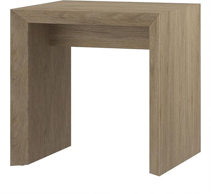 Henn&Hart 22" Wide Rectangular Side Table in Weathered Gray, for Home, Living Room, Bedroom, Entertainment Room, Office