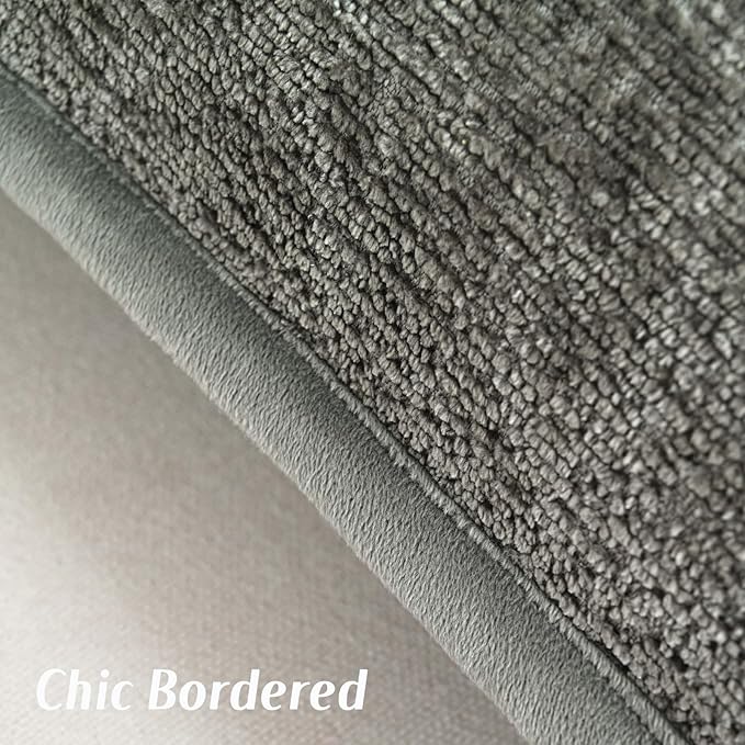 FUTEI Grey Chenille Throw Pillow Covers 16x16 Inch Set of 2,Soft Cozy Bound Edge Design Cushion Case,Home Decor for Couch Bed Living Room