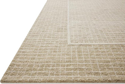 Loloi Chris Loves Julia Briggs Collection, Wheat & Ivory, 2'-3" x 3'-9" Accent Rug – Minimal Gritted Design Area Rugs for Living Room Bedroom Entryway & Hallway No Shed High Traffic Home Decor Rug