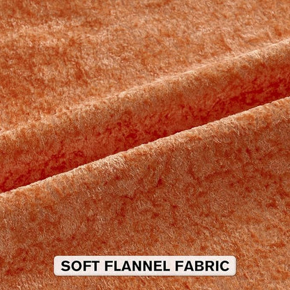 FUTEI Orange Flannel Throw Pillow Covers 20x20 Inch Set of 2,Soft Dimensional Textured Cushion Cases,Modern Home Decor for Couch Living Room