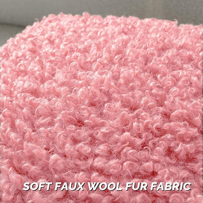 FUTEI Pink Decorative Throw Pillow Covers 22x22 Inch Set of 2,Soft Fluffy Faux Wool Fur Boucle Textured Cushion Case,Modern Home Decor for Couch Bed Living Room Office