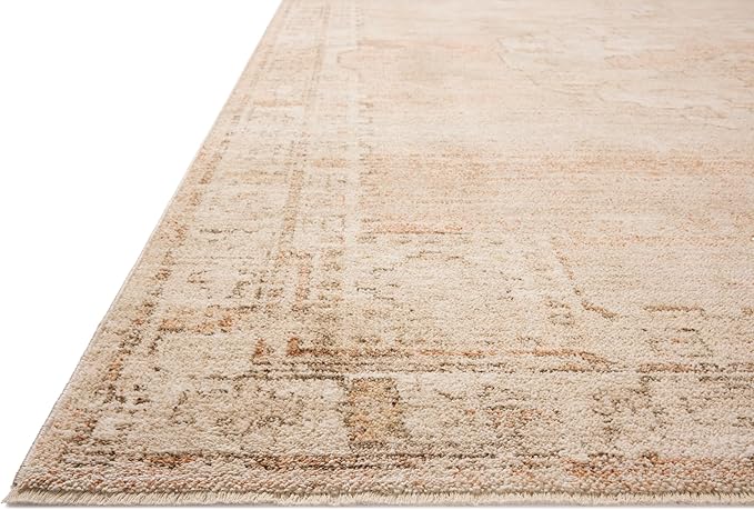 Loloi Chris Loves Julia Palma Collection PLM-02 Spice/Natural 5'-3" x 7'-6" Area Rug Vintage Style Boho Living Room Bedroom Carpet