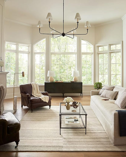 Loloi Chris Loves Julia Chris Collection CHR-02 Natural/Sage 7'-9'' x 9'-9'', .50" Pile Height, Area Rug