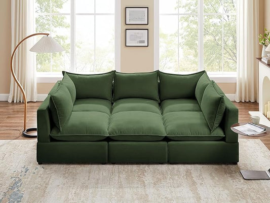 VANOMi Modular Sectional Sofa, 6 Seater Sleeper Sectional Sofa Modular Sectional Couch for Living Room, Sofa Bed-M