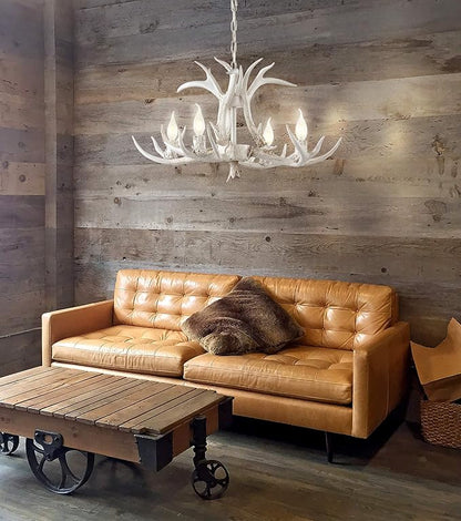 JONATHAN Y JYL6301B Eldora 26" Adjustable Resin Antler 4-Light LED Chandelier, Glam, Rustic,Cottage,Transitional, Dimmable Dining Room, Living Room, Kitchen, Foyer, Bedroom, White