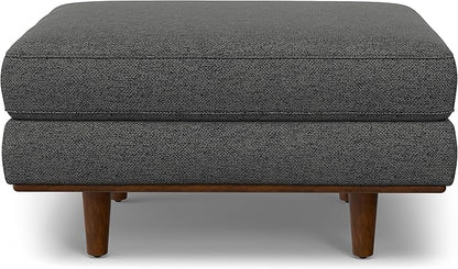 SIMPLIHOME Morrison Mid-Century Modern 89 inch Wide Sofa with Ottoman Set in Charcoal Grey Tightly Woven Performance Fabric for the Living Room and Family Room