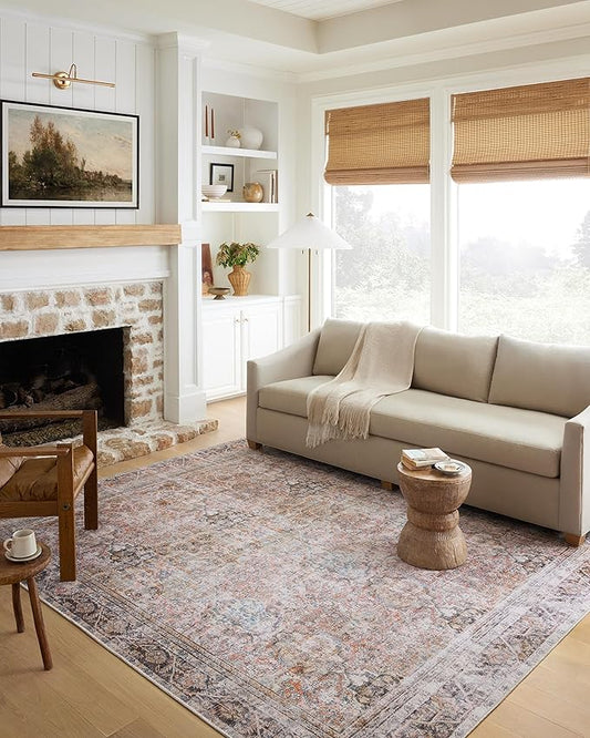 Loloi Adrian Collection ADR-05 Sunset/Charcoal 7'-6" x 9'-6", .19" Thick Area Rug