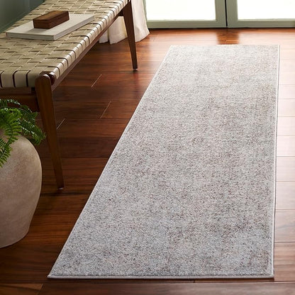 SAFAVIEH Evoke Collection Runner Rug - 2'2" x 17', Ivory & Taupe, Distressed Design, Non-Shedding & Easy to Clean, Ideal for Foyer, Bedroom, Kitchen, Hallway (EVK256E)
