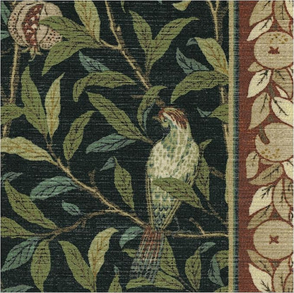RUGGABLE x Morris & Co Washable Area Rug – Pomegranate Blue Green 3x5, Stain-Resistant, Non-Slip – Small Machine Washable Rugs for Living Room, Bedroom, Hallway, Entryway & Office–with Standard Pad