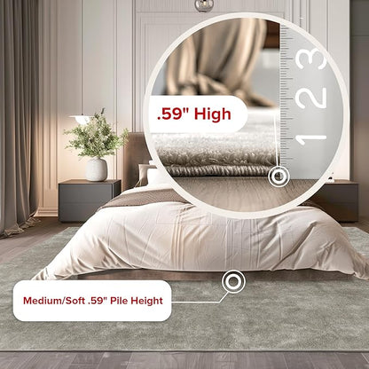 nuLOOM 2' x 10' Cozy Plush SuperiorWash Area Rug, Machine Washable, Non-Slip, Soft Fluffy Shag Carpet for Living Room Bedroom Kids Room Nursery Home Decor, Loni Beige