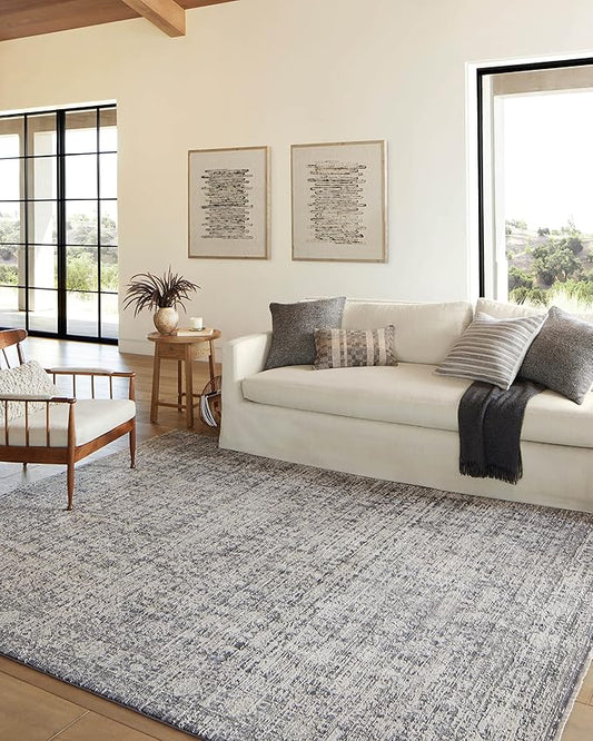 Loloi Amber Lewis Alie Collection ALE-03 Charcoal/Dove 2'-7'' x 7'-9'', .13'' Pile Height, Runner Rug