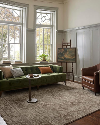 Loloi Magnolia Home by Joanna Gaines Mona Collection MOA-01 Cocoa/Stone 7'-6" x 7'-6" Round Area Rug