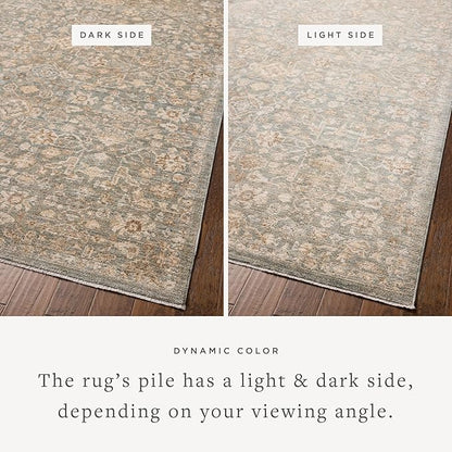 Loloi Chris Loves Julia Palma Collection PLM-05 Blue/Natural 2'-3" x 3'-10" Accent Rug Vintage Style Boho Living Room Bedroom Carpet