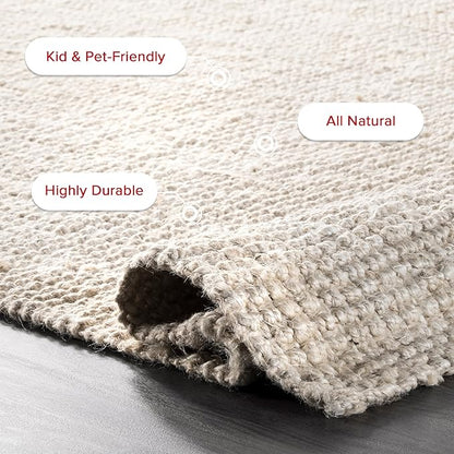 nuLOOM Ashli Solid Farmhouse Jute Runner Rug, 2' 6" x 6', Off-white