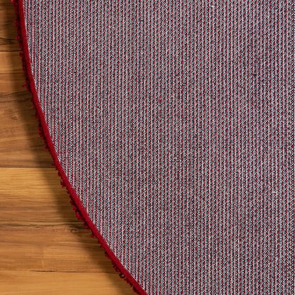 Unique Loom Solid Shag Collection Area Rug (6' 1" Round, Cherry Red)