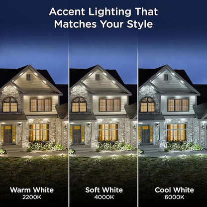 Enbrighten Vibe Eternity Accent Permanent Outdoor Lights for House, 150ft, 36 RGBWIC LEDs, Wide Spacing, 94lm, Tunable White, Everyday Eave Lighting, Smart App, Works with Alexa, Google Home, 85715