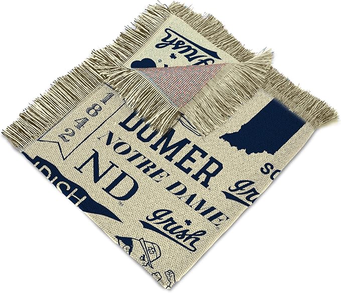 Notre Dame Fighting Irish NCAA Mapping Woven Tapestry Throw Blanket 48x60 inches