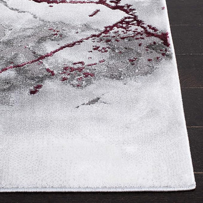 SAFAVIEH Craft Collection Runner Rug - 2'3" x 10', Grey & Wine, Modern Abstract Design, Non-Shedding & Easy Care, Ideal for High Traffic Areas in Living Room, Bedroom (CFT877S)