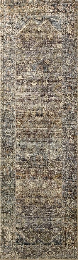 Loloi Amber Lewis Morgan Collection MOG-05 Spice/Lagoon 2' x 3'-6" 38" Thick Accent Rug feat. CloudPile, Neutral, Room Décor, Vintage Inspired, Livingroom, Bedroom, Dining Area