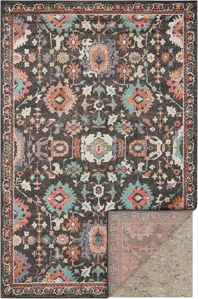 Mohawk Home 3' x 12' Non Slip Grip Rug Pad 1/4" Thick Dual Surface Felt Cushion + Rubber Gripper - Safe for All Floors