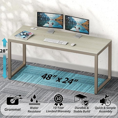 SHW 48-Inch Commercial-Grade Office Computer Desk, Maple