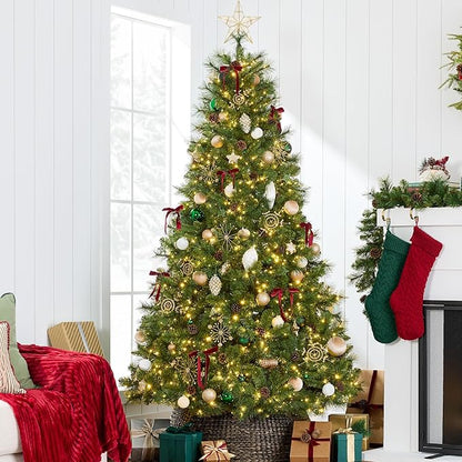 Best Choice Products Full Scotch Pine Christmas Tree, 9ft Pre-Lit Holiday Decor w/ 2,000 Twinkling Micro LED Lights, 2-in-1 White & Multicolor