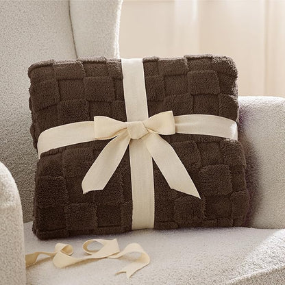 Bedsure GentleSoft Blankets Queen Size for Bed - Super Soft Cozy Blanket for Women Men Girls, Large Fuzzy Fleece Throw for Bedroom Decor, Dark Brown, 90x90 Inches