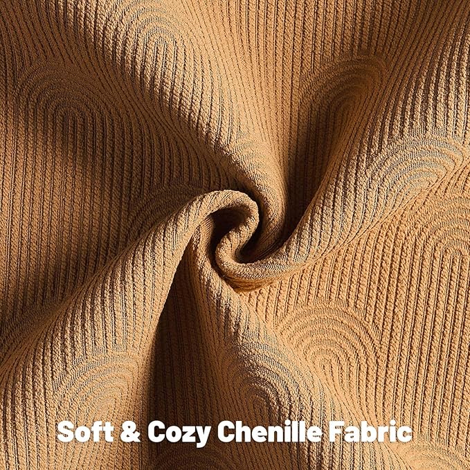 FUTEI Bronze Chenille Decorative Throw Pillow Covers 22x22 Inch Set of 2,Soft Cozy Striped Geometric Patterns Cushion Case,Modern Home Decor for Couch Bed Living Room