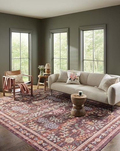 Loloi Rifle Paper Co. Maison Collection MAO-06 Red 2'-6" x 12'-0", .19" Pile Height, Runner Rug
