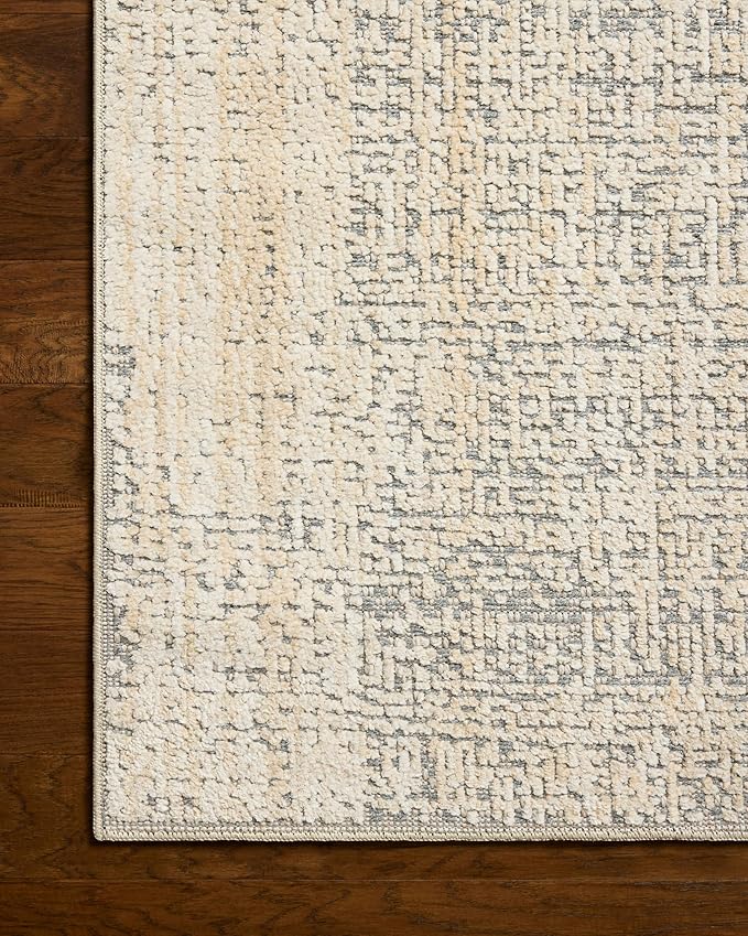 Loloi Amber Lewis Bexley Collection BEX-03 Natural/Slate 5'-0" x 7'-6" Area Rug Neutral, Textured, Living, Bedroom, Dining, Carpet