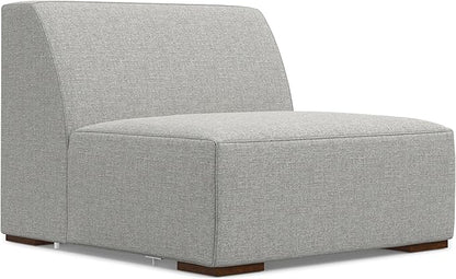 SIMPLIHOME Rex 3-Seater Modular Sofa in 100% Recycled Polyester Tightly Woven Performance Fabric, Pale Grey, 122-inches Wide, Handcrafted Modern-Style Couch for Living Room and Family Room